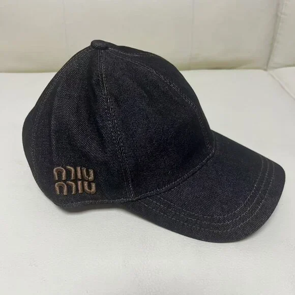 NWT Miu Miu Denim Baseball Cap | Embroidered Logo & Adjustable Fit Miu Miu Logo-Embroidered Denim Baseball Cap in Blue | Lyst main image 3